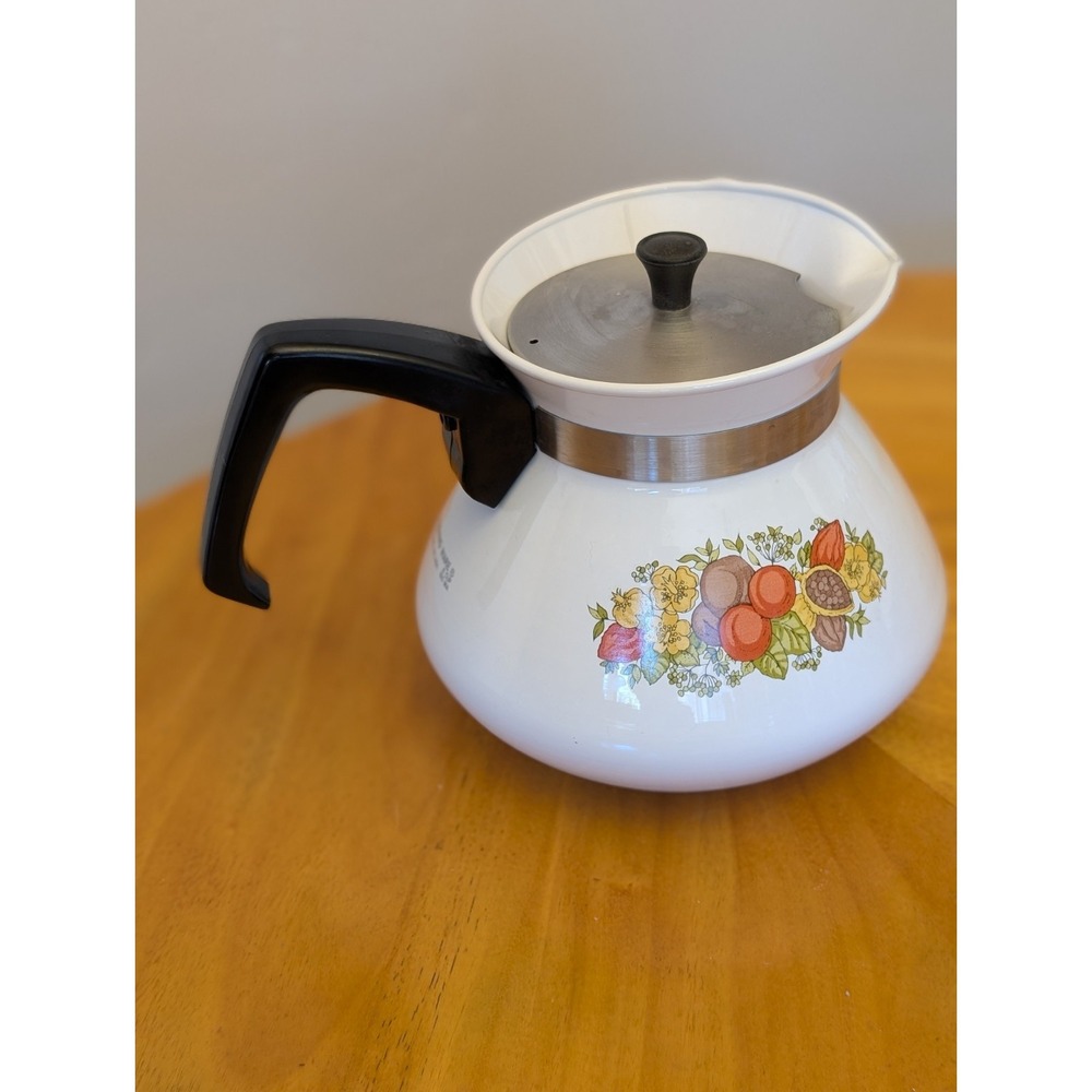 Vintage MCM Corningware Spice of Life 6 Cup Teapot Carafe 80s W/Lid